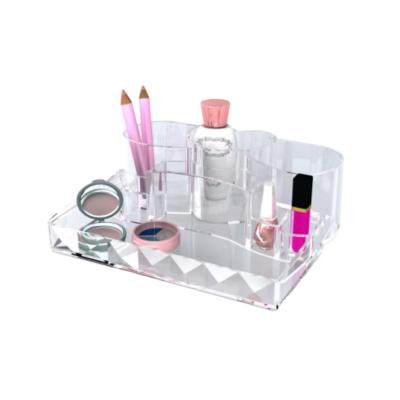 China 2021 Viable Hot Sale Makeup Storage Box Makeup Brush Cylinder Acrylic Lipstick Shelf for sale