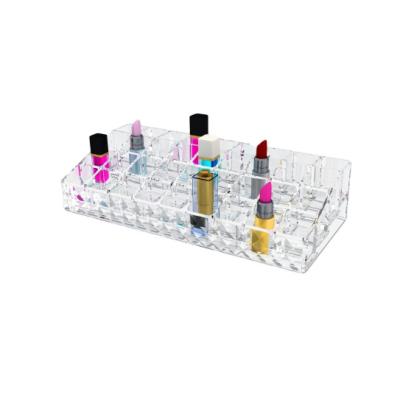 China 2021 Viable Hot Sale Makeup Storage Box Makeup Brush Cylinder Acrylic Lipstick Shelf for sale