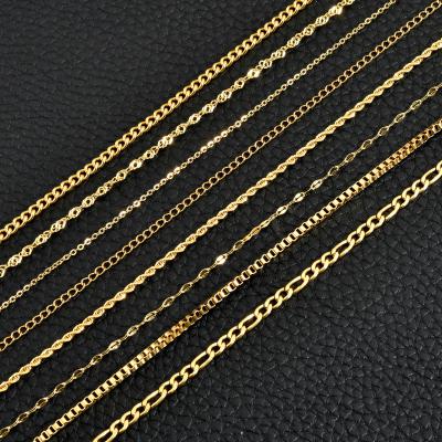 China TRENDY 18k Gold Plated Stainless Steel Necklace Chain Gold and Silver DIY Handmade Chain Wholesale for sale