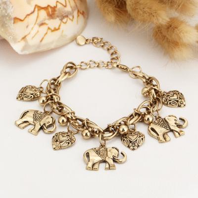 China Other Heart Wholesale Charm Elephant Style Vintage Jewelry Anklet Women Chain Anklet for sale