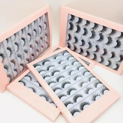 China Mink Lashes Multiple 16Pairs 20mm 25mm Natural False Eyelashes 5D Book Soft False Eyelashes With Private Label Packing for sale