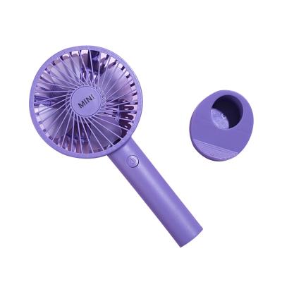 China Small Design Mini Handheld Fan Three-speed Adjustment Natural Wind Mobile Wind Cell Phone Bracket Fan for sale