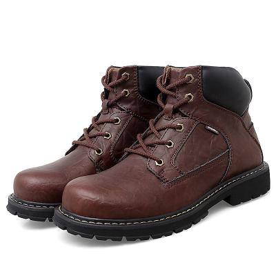 China Fashion Trend Amazon Cowhide Tall Round Head Warm Top Short Boots Martin Boots Big Size 46 Work Shoe Outdoor Boot For Men for sale