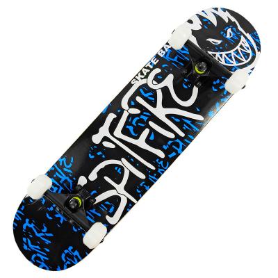 China Double Kick Round Lid Double Warped 24 Inch 7 Ply Skateboard Complete Kids Skate Board For Kids Beginner Boys Girls for sale