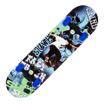 China Round Cover Double Warped 7 Layers Skateboard Full Board Decks 24 Inch Double Kick Complete Skateboards For Kids Beginner for sale