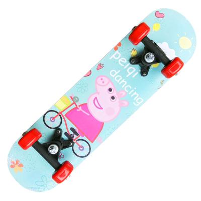 China Round Cover Double Warped 7 Layers Skateboard Full Board Decks 24 Inch Double Kick Complete Skateboards For Kids Beginner for sale