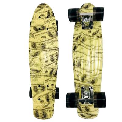 China New Deck Fish Skateboard Durable 22 Inch Plastic Anti-skid Skateboard With LED PU Wheels for sale