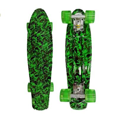 China Durable Cheap 4 Wheels LED 22 Inch Plastic Skateboard Street Surfing PP Fish Skateboard Decks With Competitive Price for sale