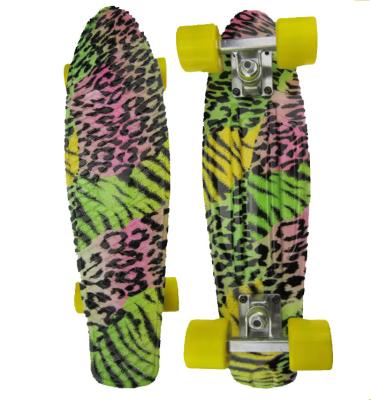 China 22 Inch Panel Cruiser Plastic Mini Skateboard Fish Durable Full Deck White With Big LED Wheel for sale