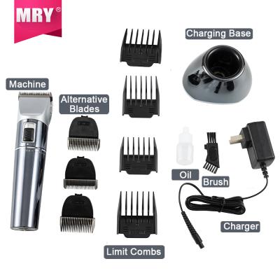 China MRY Safety LCD Display Rechargeable Clipper with Replacement Blade Hair Grooming Kit Charging Base for sale