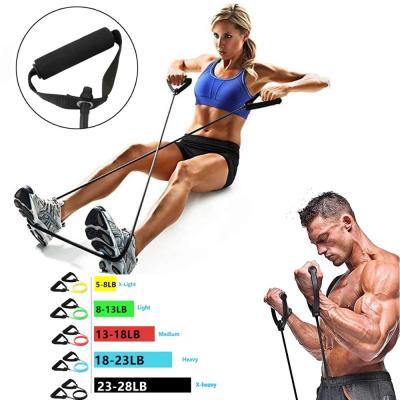 China Nylon Webbing+PVC Rope Equipment Gym Yoga Resistance Bands Fitness Rope Exercise Tube Training for sale