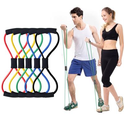 China Lightweight and Convenient Resistance Bands Yoga Fitness Resistance 8 Elastic Word Chest Expander Rope Workout Muscle Fitness Bands for Exercise for sale