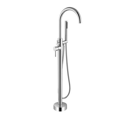 China Without Slide Bar Multifunctional Bathroom Floor Shower Freestanding Bathtub Faucet Mixed Cupc Copper High Quality Modern Fashion All Contemporary for sale