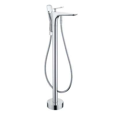 China Free Standing Floor Standing Sliding Bar Shower Faucet Personal Bath Hand Shower Set for sale