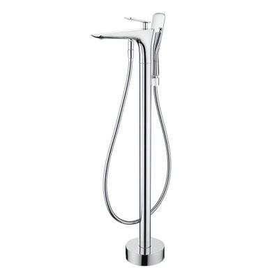 China Without Slide Bar Modern Floor Mount Tub Filler Shower Taps Freestanding Tub Faucet Bathtub Mixer For Bathroom for sale