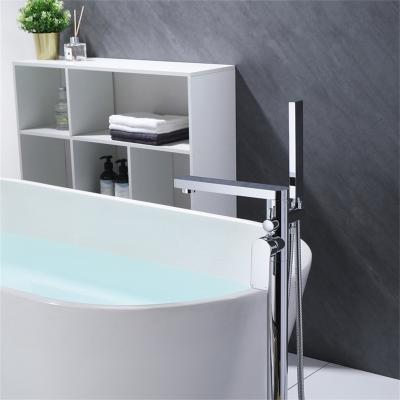 China Without Slide Bar Luxury European Brass Freestanding Bathtub Faucet Water Mixer Tap With Hand Held Shower for sale