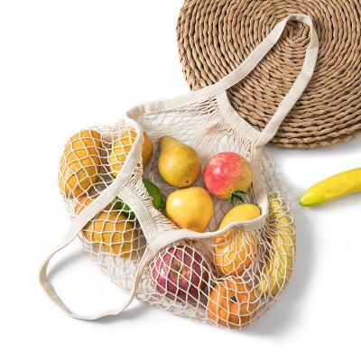 China Sustainable Reusable Shopping Bag Fruit Vegetable Portable Storage Net Bag Eco-Friendly Cotton Foldable Mesh Bag For Shopping for sale