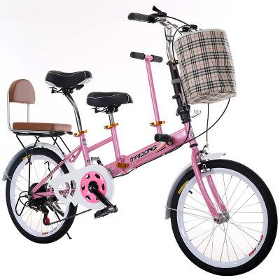 China Hot Sale Cheap Steel 20 Inch 7 Speed ​​Aluminum Steel Frame Folding Bike Tandem Bicycle for sale