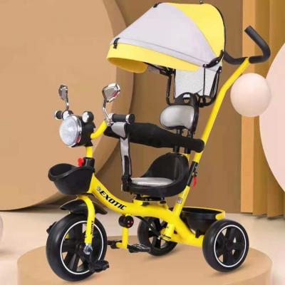 China Ride on toy kids tricycle ride on toy kids/3 EVA wheels push baby tricycle with canopy/4 in 1 baby tricycle 2021 for sale