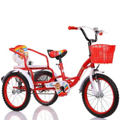 China Ride On Toy Cheap Price 16 Inch Kids Tricycle With Back Seat/Kids Pedal Tricycle For Kids Double Tricycle For Sale for sale