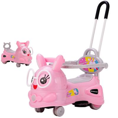 China Factory Wholesale Carbon Steel 2 In 1 Music Children Swing Car With Shock Absorber Baby Stroller Slider Toy for sale