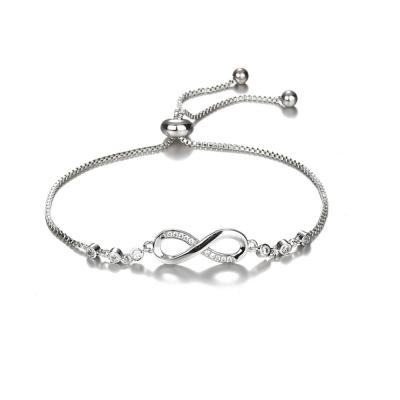 China Eco Friendship Adjustable Silver Bridesmaid Bracelet Crystal Cubic Zirconia SP779 for sale