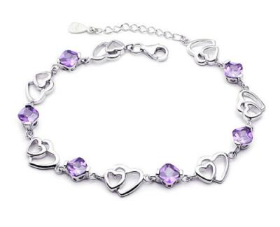 China Eco Charm Link 925 Sterling Silver Heart Hollow Bracelet Women Girls Jewelry Gift SP776 for sale