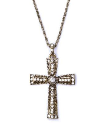 China Vintage Novelty Jeweled Jewelry Cross Costume Necklace RC526 Unisex-adult for sale