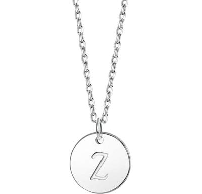 China Fabric Necklace Letter Z Engraved Letter Pendant Necklace Personalized Alphabet Charm Pendant Necklace C417 for sale