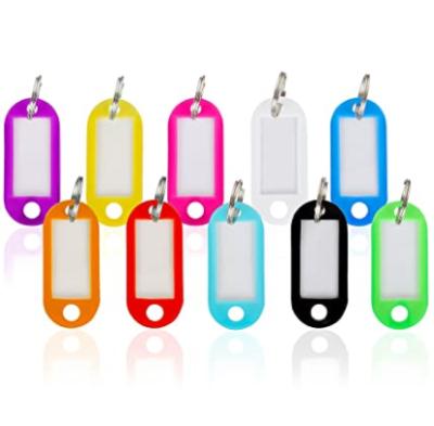 China Plastic Promotion Gift Name ID Tag Key Chain Tags Holder Assorted Color Luggage Tags With Split Ring Label Window LYT211 for sale