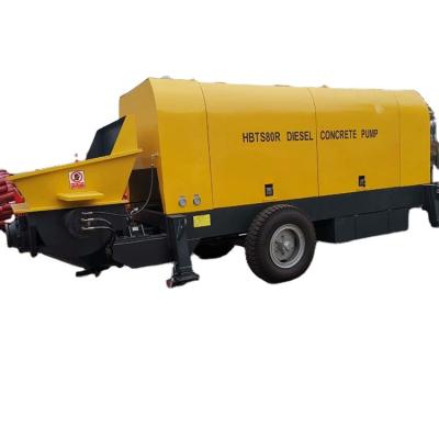 China Factory Hot Sale High Quality Best Selling Diesel Concrete Mixer Hbts80r With Trailer Pump China Concrete Pumping for sale