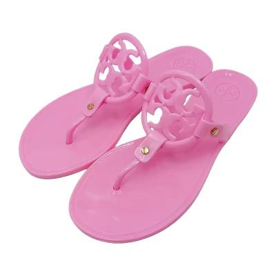 China Damping Jelly Slide Slippers Plastic Sandals Brand Name Brand Name Outdoor Flat Slide Slipper Women's Flat Casual Slipper Shoes Women for sale