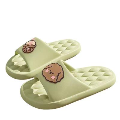 China Cushioning Puppy Slippers Summer Female Household Korean Version Of The Slippers Rhombus Non-Slip Bathroom Bath Sandals For Women Border for sale