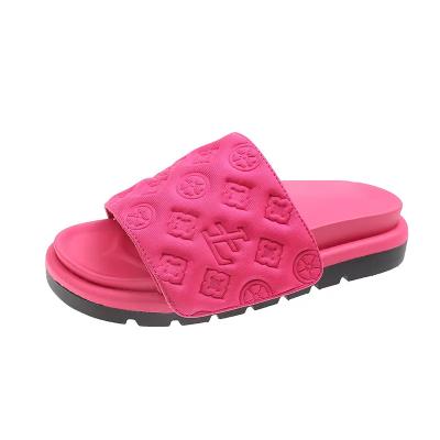 China Cushioning Luxury Custom Heeled Sandals Sticker Quality Girls Unisex Men Beach Casual Loafers Low MOQ Flat Slides Slippers for sale