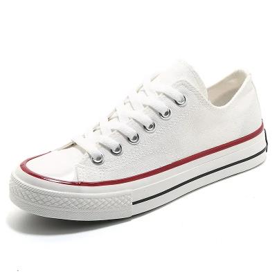 China Breathable Classic Lace Up Low Cut Mens Flat Casual Shoes White Canvas Shoes For Men for sale