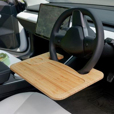 China Camouflage 2022 New Forest Car Bamboo Wood Tray To Eat Steering Wheel Tray Truck Steering Wheel Desk Steering Wheel Table for sale