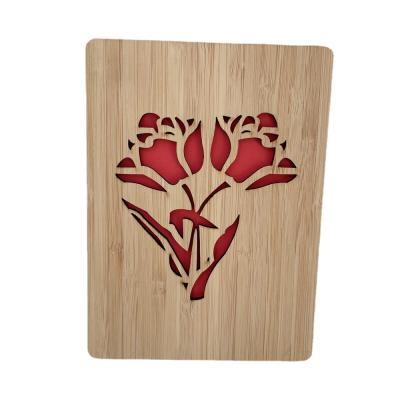 China High Quality Hot Sale Custom Made Bamboo Wooden Greeting Cards For Mothers Day Gifts for sale