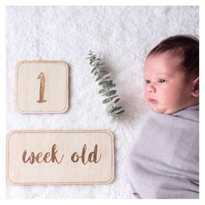 China Europe Log Wholesale Custom Baby Milestone Monthly Cards for sale