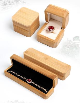 China High Quality Wholesale Custom Logo Bamboo Wood Jewelry Ring Box for sale