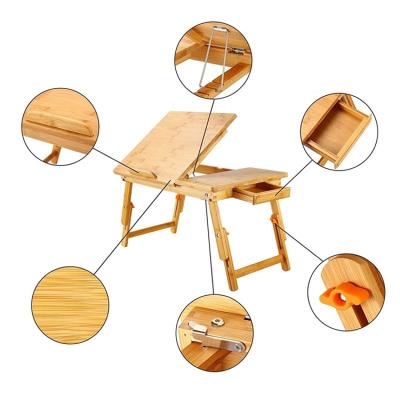 China Foldable Bed Tray With Drawer Breakfast Serving (Size) Laptop Computer Desk Table Wholesale Adjustable Office Desk for sale