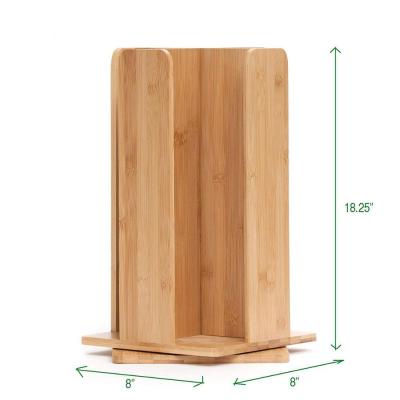 China Stocked Wholesale 360 ​​Degree Rotate Wooden Bamboo Paper Cup Holder for Home and Office Storage for sale