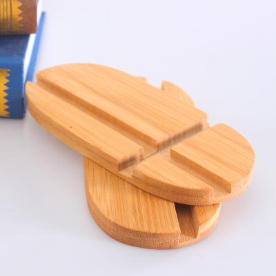 China PORTABLE Wholesale Eco Friendly Bamboo Mobile Phone Stand Custom Logo Tablet Stand for sale