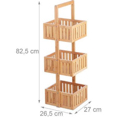 China Standing Type High Quality Organizer 3 Tier Rack Storage Bamboo Display Bathroom Shelf for sale