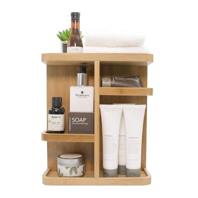 China Wholesale Bamboo Cosmetic Organizer Stored Multi-Function Storage for Makeup Toiletries in Office Bathroom for sale