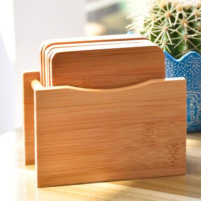 China Wholesale Customized Natural High Quality Bamboo Coasters Stocked Square Cup Bamboo Coaster for sale