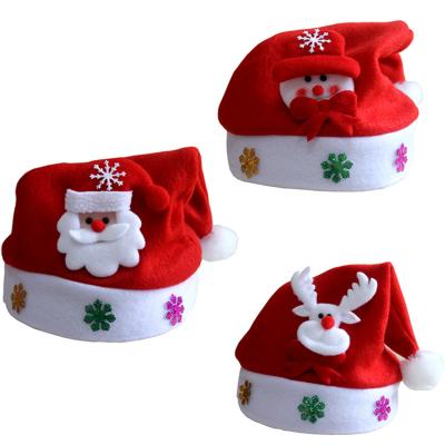 China New Christmas Cloth Christmas Hat Children's Hat High-grade Velvet Christmas Decoration Cartoon Golden Hat for sale