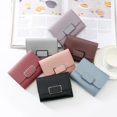 China 2021 Hot Selling Anti-theft PU Leather Purses Charming Wallet PU Lattice Woman Bags Square Mini Wallet For Women for sale