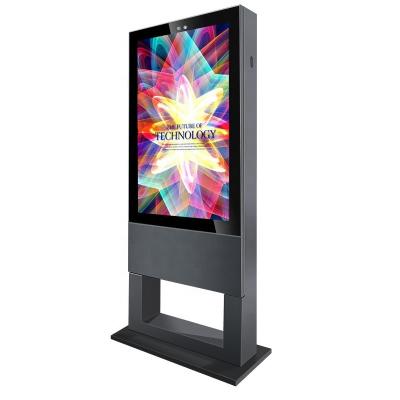 China 65 Inch Indoor Outdoor Digital LCD Signage Floor Advertising Machine Vertical Display Rainproof And Dustproof for sale