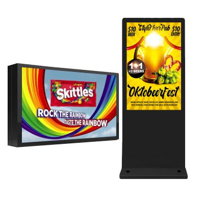 China 43 Inch Wall Mounted Standing Advertising Machine Indoor Outdoor Digital Display Interactive Advertising Sign LCD Display for sale