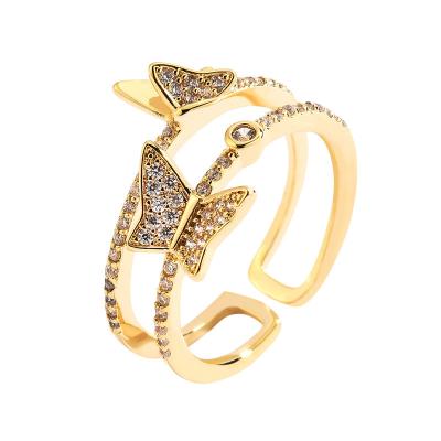 China New Style Trendy Unique Trendy Free Size Fashion Adjustable Gold Rings Jewelry Women for sale